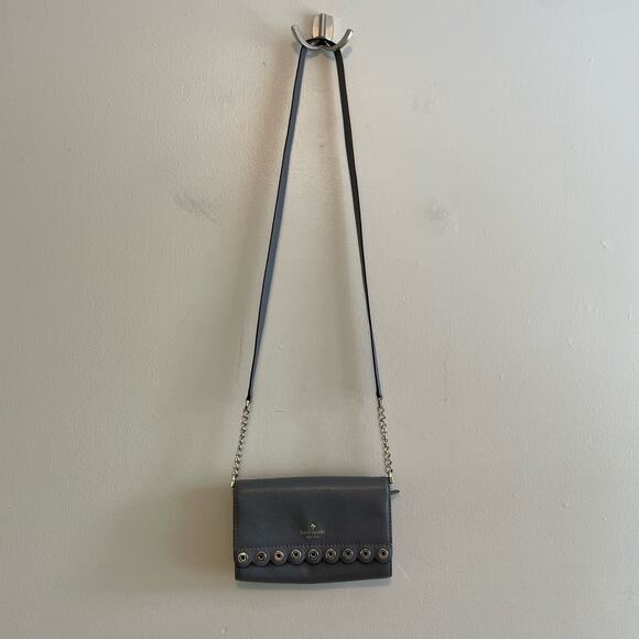 Kate Spade Gray Leather Paloma Road Crossbody Bag Purse - Picture 5 of 13